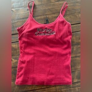 Vintage Harley-Davidson graphic red tank top with built in bra. Size medium